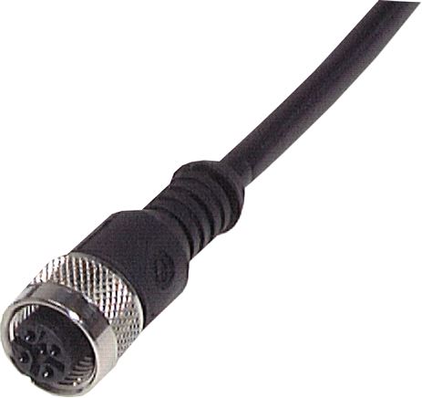 Principskitse: 5-m-kabel, 4-året med kobling, M12 x 1