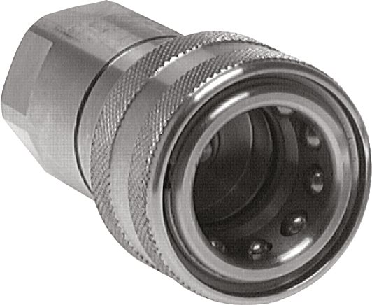 Exemplary representation: Hydraulic coupling with female thread, socket, stainless steel