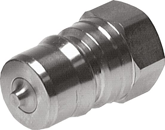 Exemplary representation: Hydraulic coupling with female thread, plug, stainless steel
