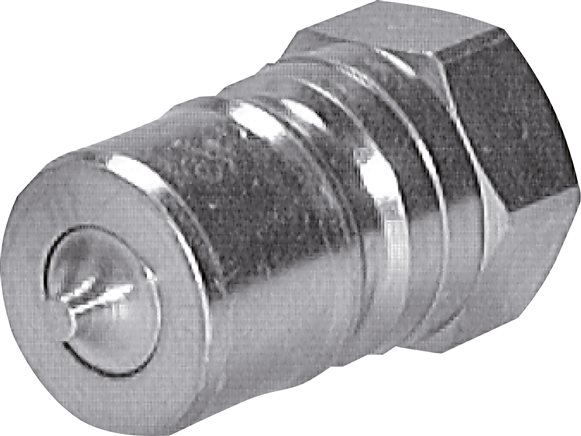 Exemplary representation: Hydraulic coupling with female thread made of steel, plug, galvanised steel