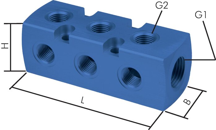 Exemplarische Darstellung: Verteilerblock 9-fach, Aluminium
