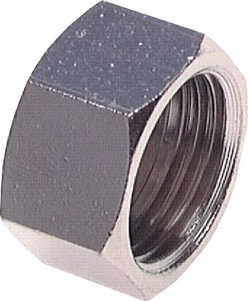 Zgleden uprizoritev: Sealing cap with female thread, nickel-plated brass