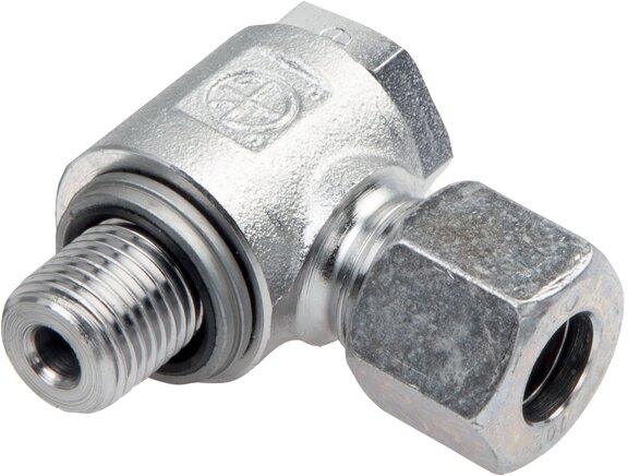 Exemplarische Darstellung: Drosselfreie Schwenkverschraubung mit O-Ring Abdichtung, metrisch, Stahl verzinkt