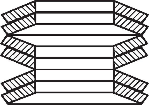 Exemplaire exposé: Rondelles Belleville (en série et parallèles: rigidité et débattement accrus)