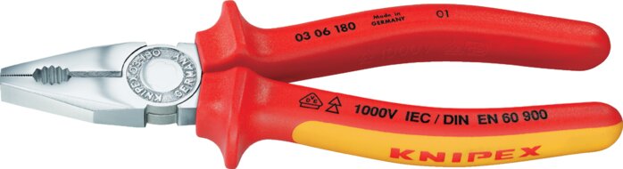 Zgleden uprizoritev: Combination pliers (chrome-plated with 2K handles, VDE-tested up to 1000 V)