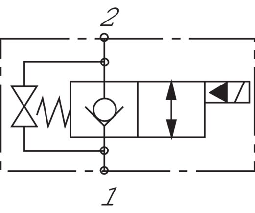Schematic symbol: closed without power, locked on one side