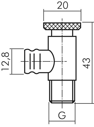 Ablassventil / Entlüftungsventil mit Tülle, G 1/4, PN25 (AB14) - Landefeld  - Pneumatik - Hydraulik - Industriebedarf