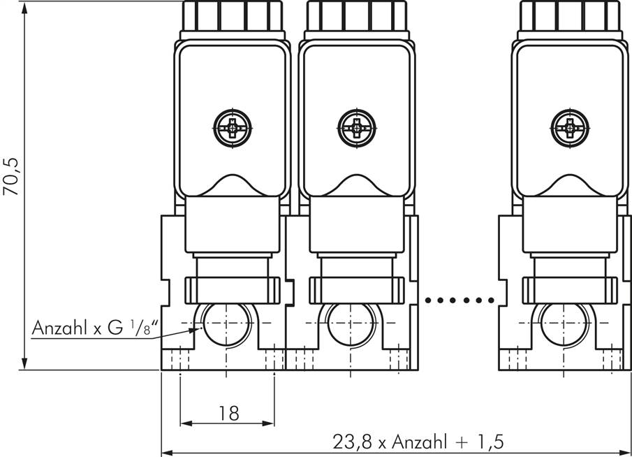 Baureihe VP321 3/2 Wege-Ventil geschlossen NC 3/2-Wege Magnetventil G 1/8" 