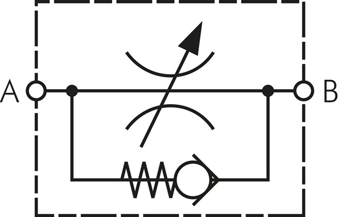 Schaltsymbol: Drosselrückschlagventil