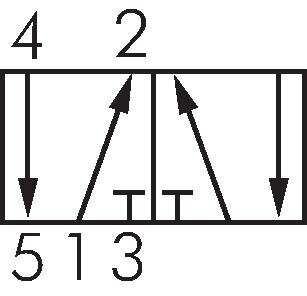 Schakelsymbool: 5/2-weg