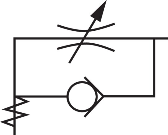 Schaltsymbol: Drosselrückschlagventil (abluftregelnd - B)