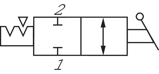 Schematic symbol: 2/2-Wege-Kipphebelventil