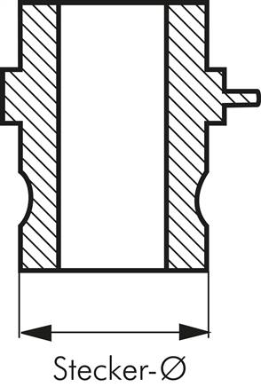 Zeichnung: Größenbestimmung Kamlock-Stecker