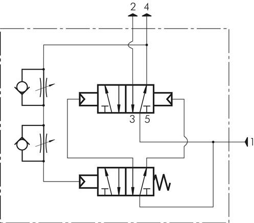Schematic symbol: 5/2-way oscillating valve