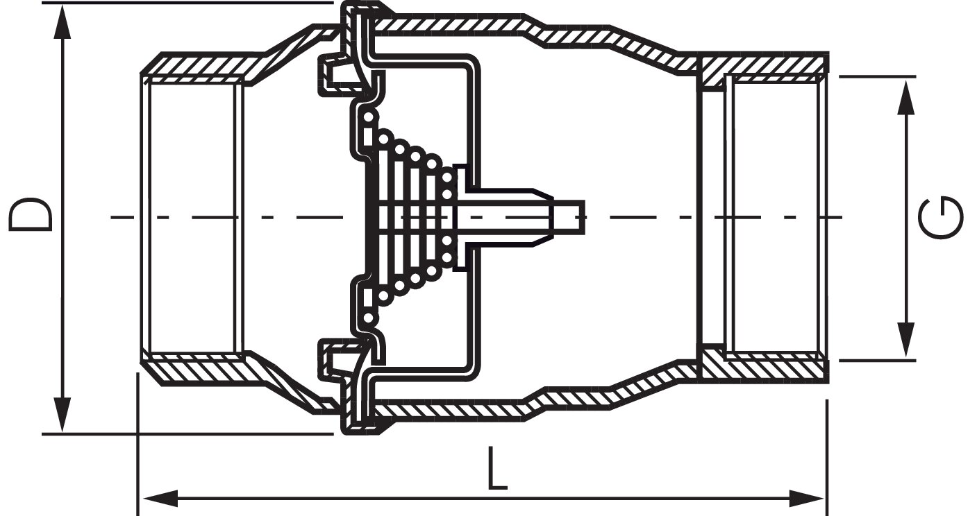 Rückschlagventil (leicht), G 1/2, PN 16, 1.4301 (RUCK12ES) - Landefeld -  Pneumatik - Hydraulik - Industriebedarf