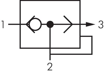 Symbol przelaczania: Zawór szybkiego odpowietrzania