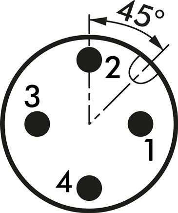Schaltsymbol: M 12-Stecker (A-codiert, 4-polig)