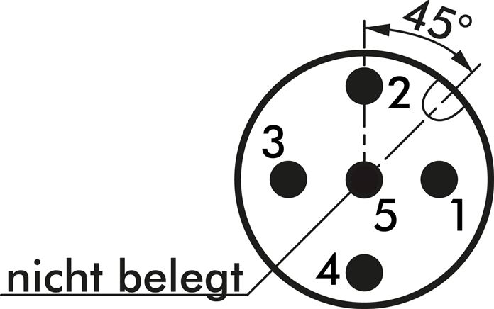 Symbole de commutation: Fiche M 12 (codée A, 5 pôles)