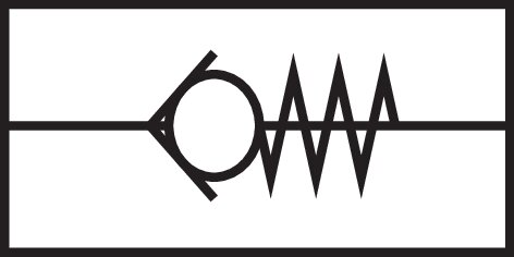 Schematický symbol: Zpetný ventil