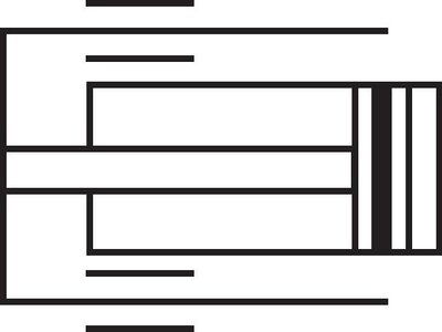 Schematic symbol: Anti-rotation secured piston rod