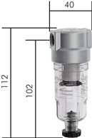 mini-filtre G 1/4", Réservoir métallique sans tube de visée