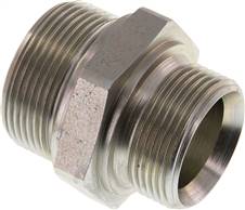 Hydraulic double nipple G 1-1/2"-G 1-1/4", Zinc plated steel(DN 112114 HD)