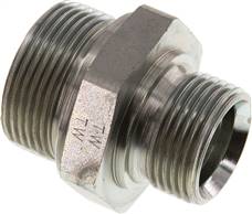 Hydraulic double nipple G 1-1/4"-G 1", Zinc plated steel(DN 11410 HD)