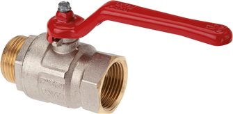 Brass ball valve, short, G 2" (male thread / female thread), -0,9 do 25bar