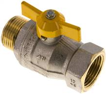 Brass ball valve, DVGW, R 1" (male thread / female thread), -0,9 do 40bar