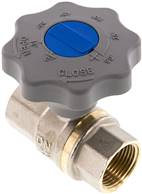 Soft close brass ball valve, Rp 1", 0 do 40bar, DVGW
