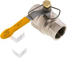 Brass ball valve, G 1-1/2", -0,98 do 40bar, spring locking