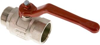Brass ball valve, short, G 1-1/4" (male thread / female thread), -0,9 do 30bar