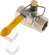 Brass ball valve, G 1-1/4", -0,98 do 40bar, spring locking