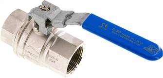 Brass ball valve, lockable, Rp 1-1/4", -0,98 do 40 bar