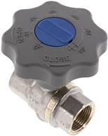 Soft close brass ball valve, Rp 3/4", 0 do 50bar, DVGW