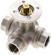 3-way ball valve, direct assembly flange G 1/2", L-vrtina