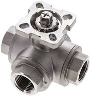 3-way ball valve, direct assembly flange G 1/2", T-vrtina