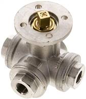 3-way ball valve, direct assembly flange G 1/4", L-vrtina