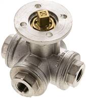 3-way ball valve, direct assembly flange G 1/4", T-vrtina