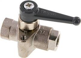 Brass ball valve, G 1/4", PN 40, fastening thread M 5