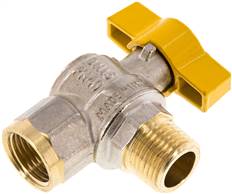 Brass angle ball valve, DVGW, R 1/2" / Rp 1/2", -0,9 do 40bar(KHW 12 B IA)