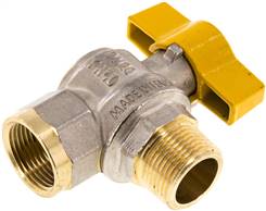 Brass angle ball valve, DVGW, R 3/4" / Rp 3/4", -0,9 do 40bar(KHW 34 B IA)