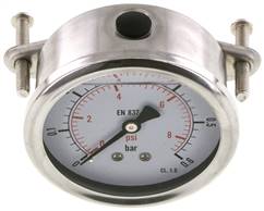 Glycerin-Einbaumanometer, 3kt-Frontring, 63mm, 0 - 0,6 bar