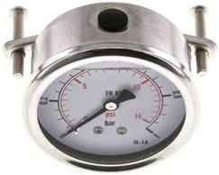 Glycerin-Einbaumanometer, 3kt-Frontring, 63mm, 0 - 1 bar