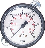 Glycerol-indbygningsmanometer, KU-frontring, 63mm, -1 til 0,6 bar