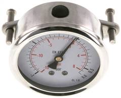 Glycerin-Einbaumanometer, 3kt-Frontring, 63mm, -1 bis 0,6 bar