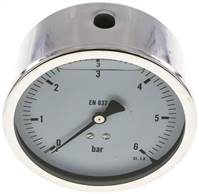 glycerinový manometr vodorovný (CrNi/Ms), 100mm, 0 az 6 bar(MW 6100 GLY CRE)