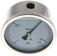glycerinový manometr vodorovný (CrNi/Ms), 100mm, -1 az 0,6 bar(MW -106100 GLY CRE)