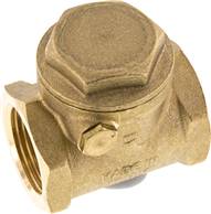 Swing check valve G 1", PN 12, Brass, kovinsko tesnjenje