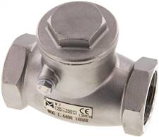 Stainless steel swing check valve G 1-1/4",PN 16